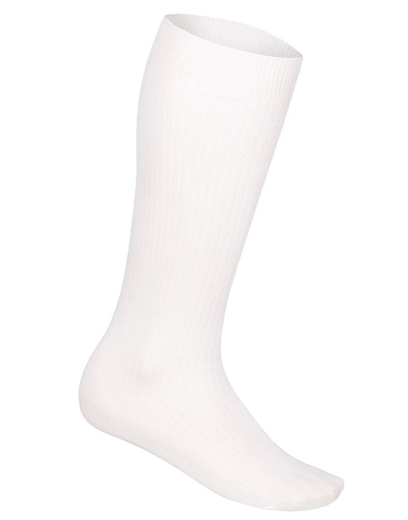 Hvite Ribbestrikkede Oktoberfeststrømper i Bomull