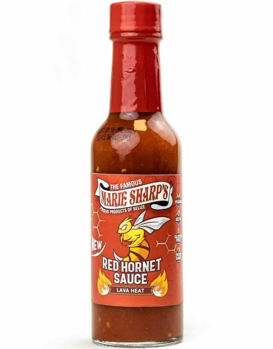 Marie Sharp's Red Hornet Sauce Lava Heat - Kjempesterk Chilisaus med Habanero og Hornet Chili 148 gram (Belize)