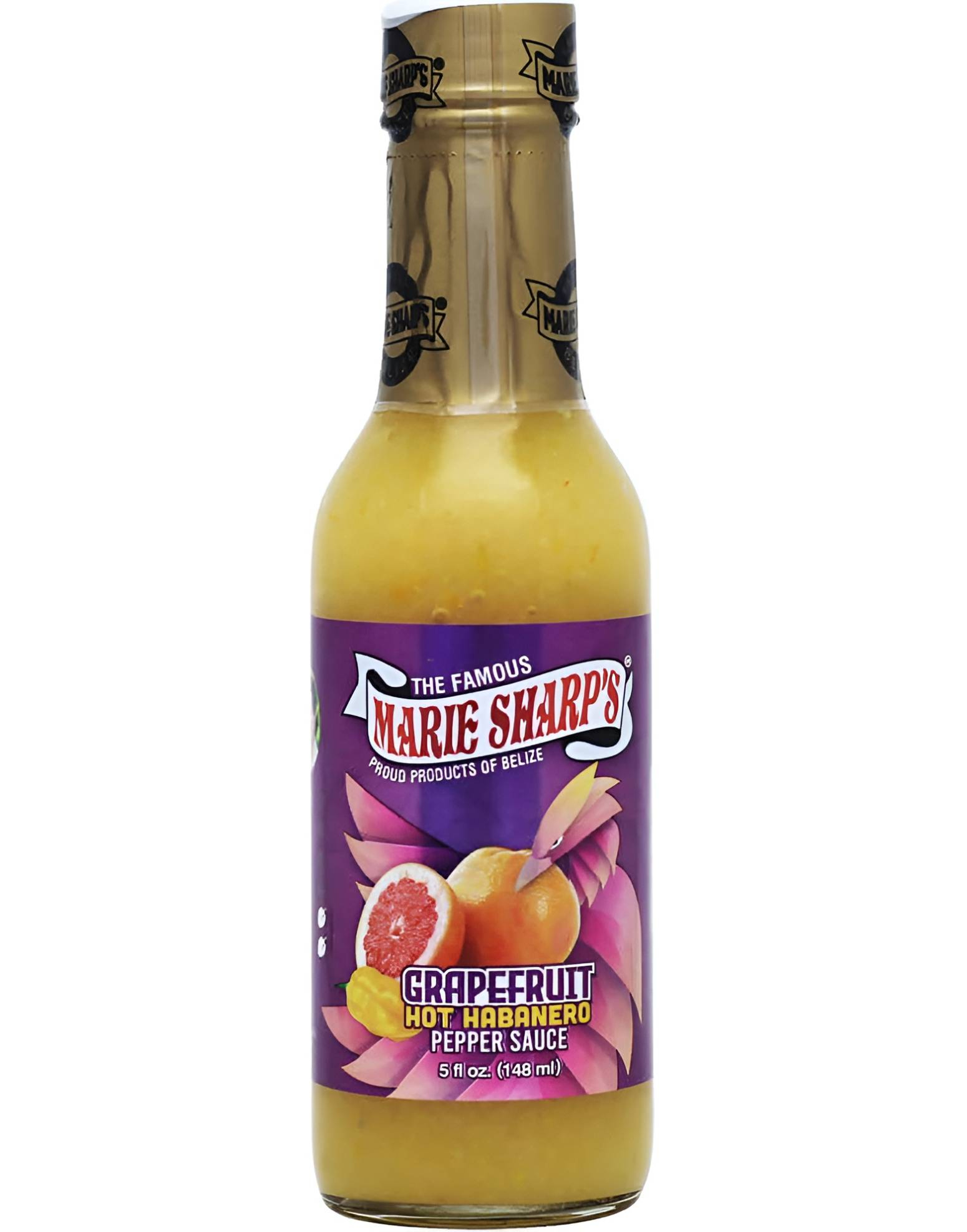 Marie Sharp's Hot Habanero Grapefruit Pepper Sauce - Sterk Habanerosaus med Grapefrukt 148 ml (Belize)