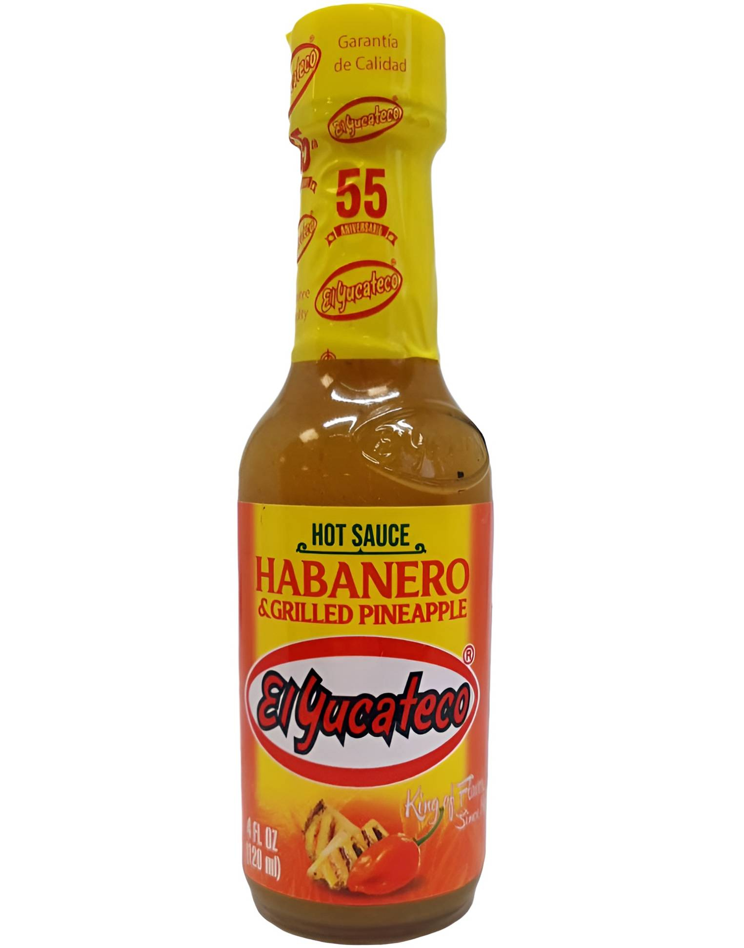 El Yucateco Habanero & Grilled Pineapple Hot Sauce - Mild Sterk Habanero Chilisaus med Grillet Ananas 120 ml (Mexico)