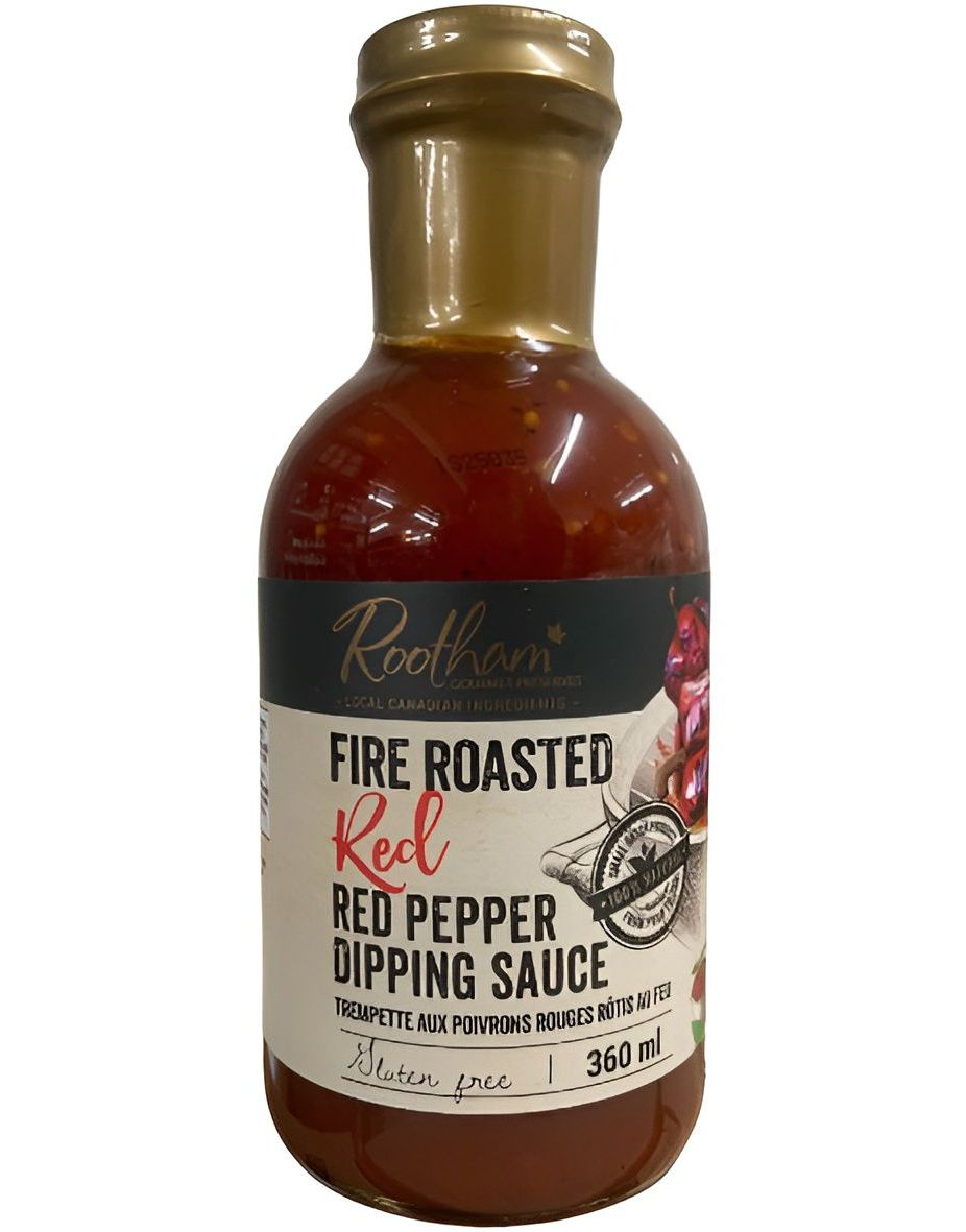 Rootham's Gourmet Fire-Roasted Red Pepper Dipping Sauce - Sterk Dip/Saus med Forskjellige Chilier 360 ml (Canada)