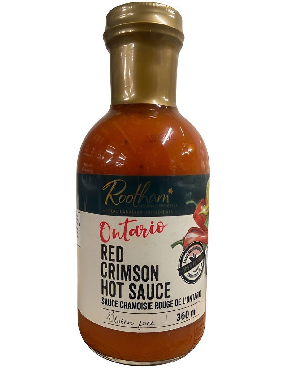 Rootham's Gourmet Ontario Red Crimson Hot Sauce - Medium Sterk, Søtlig Chilisaus med Sriracha 360 ml (Canada)