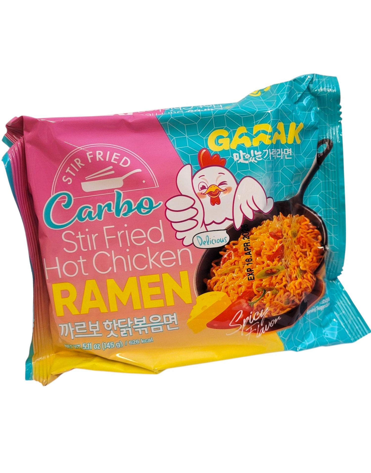GARAK Carbo Hot Chicken Carbonara Flavor Stir-fry Ramen 145 gram (Korea Import)