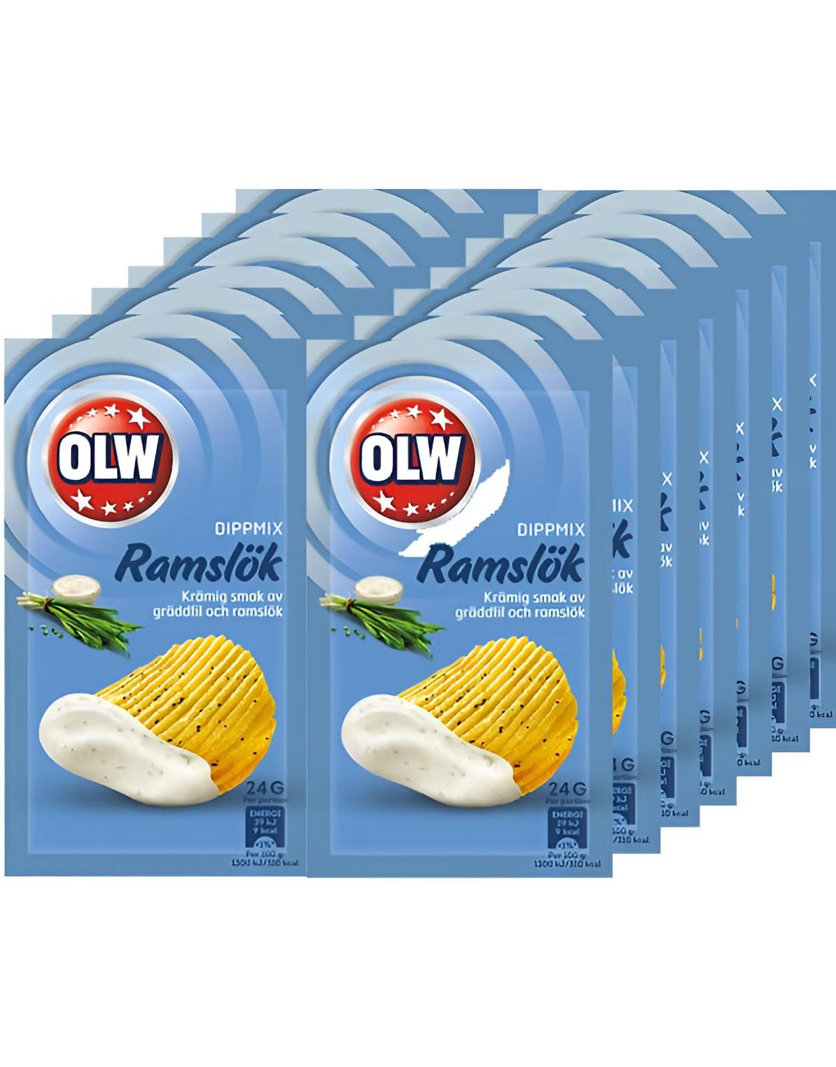 16 stk Ramslök Dipmix - Smak av Ramsløk - Hel Eske 384 gram