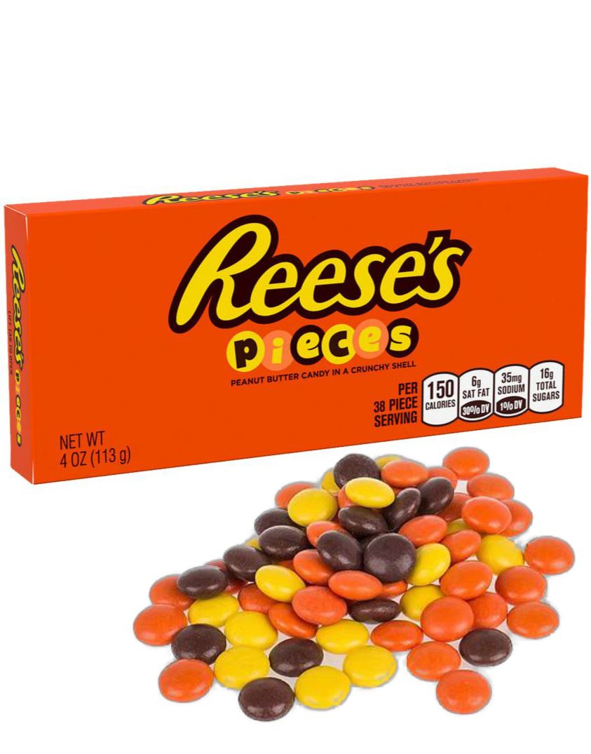 Reese's Pieces - Crunchy Godtebiter med Peanøttsmørfyll - Theatre Box 113 gram (USA Import)
