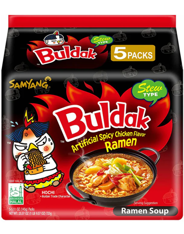 5-pack Samyang Buldak Hot Chicken Flavor Ramen STEW 725 gram (Korea)