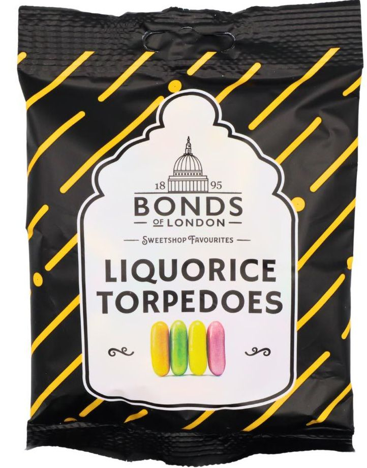 Liquorice Torpedoes - Bonds of London 120 gram (UK)