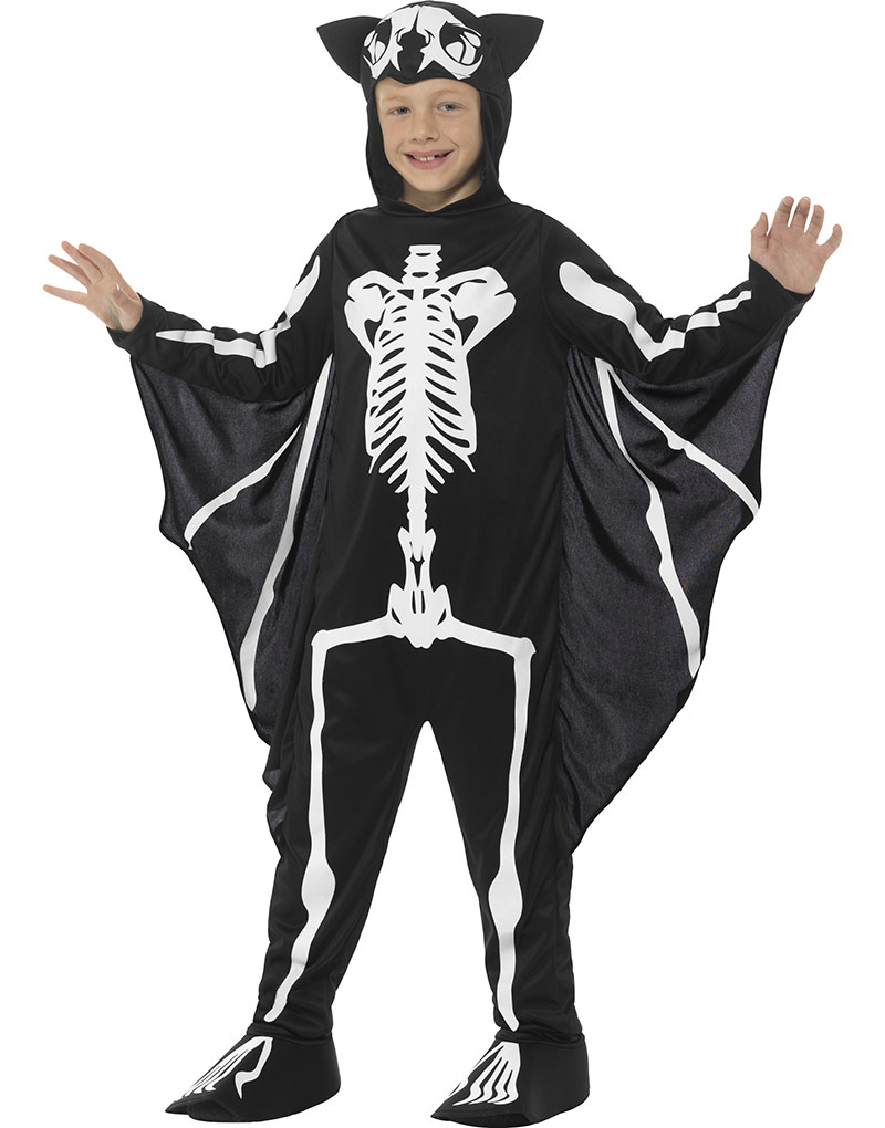 Flaggermuskostyme til Barn med Skjelettprint