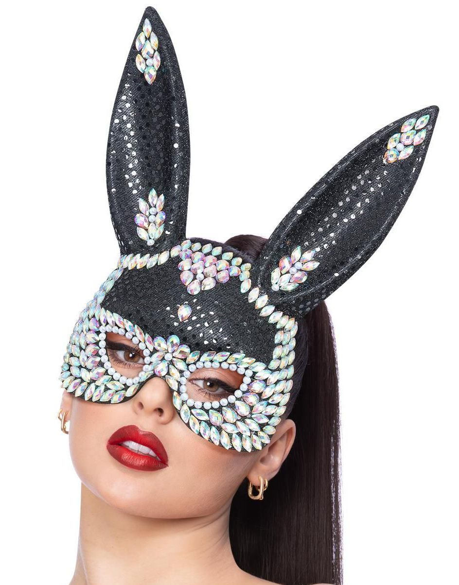 Sexy Bunnymaske med Iriserende Stener