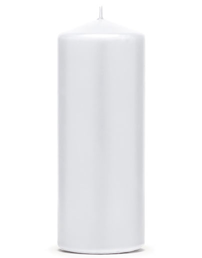 Hvitt Kubbelys 15x6 cm