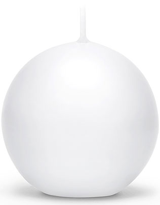Hvitt Kuleformet Stearinlys 6 cm