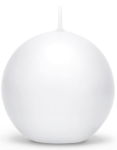 Hvitt Kuleformet Stearinlys 8 cm