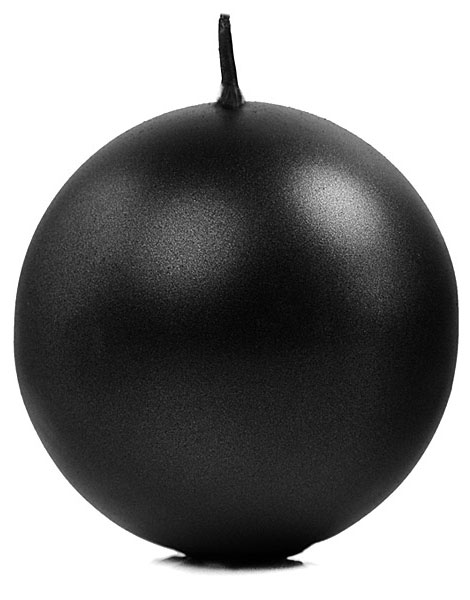 Metallisk Svart Kuleformet Stearinlys 8 cm