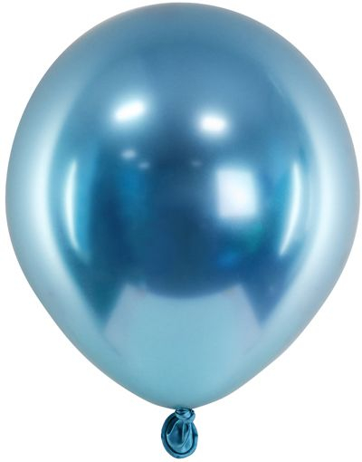 50 stk 12 cm - Blå Glossy Mirror Ballonger