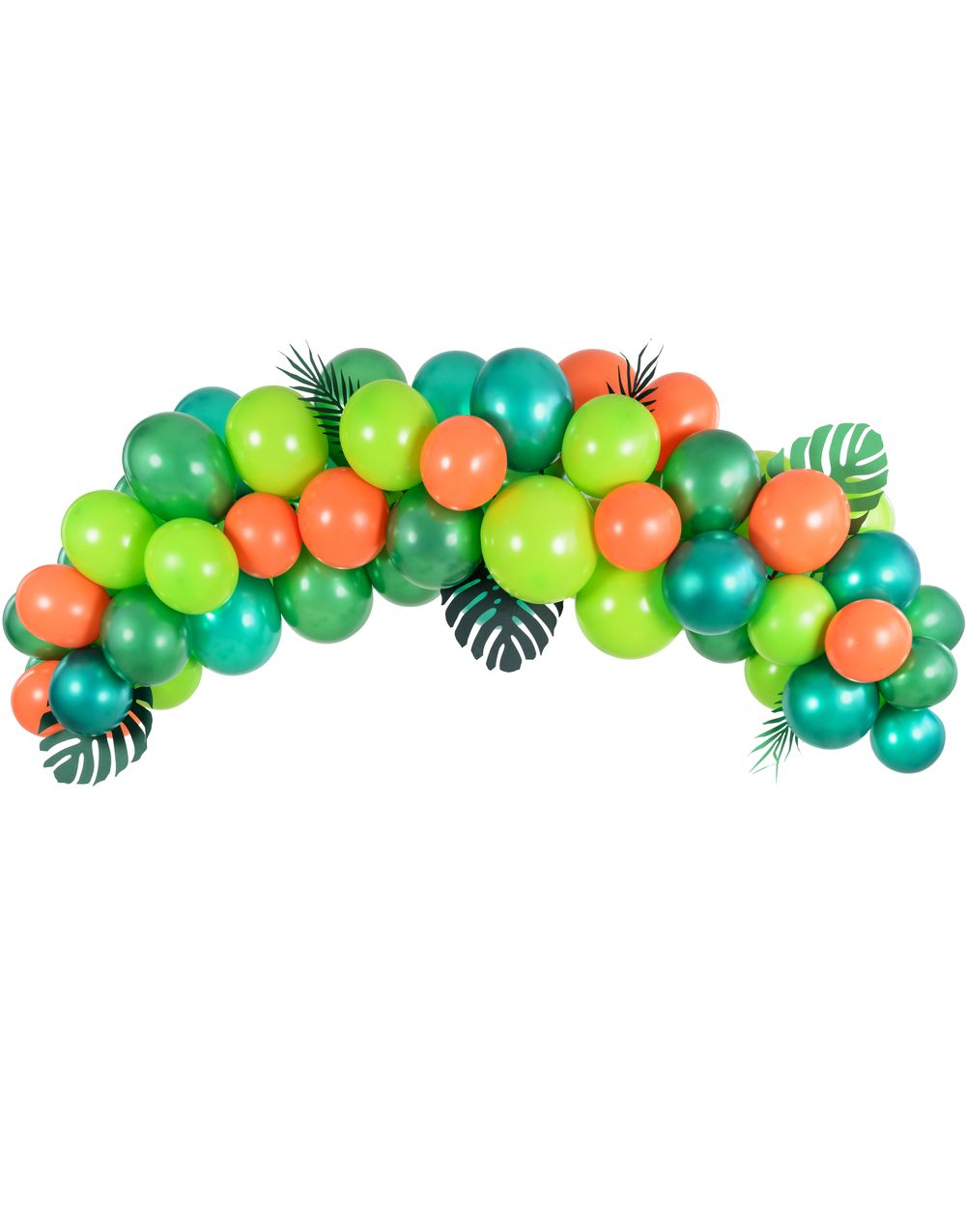 Grønn og Orange Ballong Buesett 2 Meter - 61 Deler