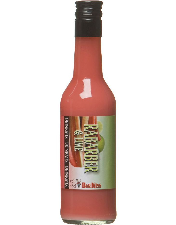 BarKing Rabarbara/Lime Drinkmix - Drinkblanding med Rabarbara og Lime i Glassflaske 35 cl