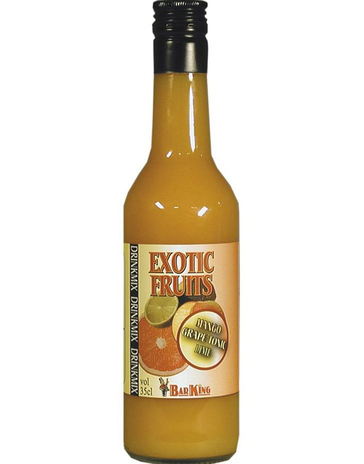 BarKing Exotic Fruits - Drinkblanding med Smak av Eksotiske Frukter i Glassflaske 35 cl