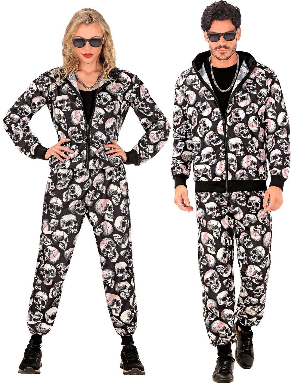 UV Glow Grilldress med Hodeskaller til Voksen