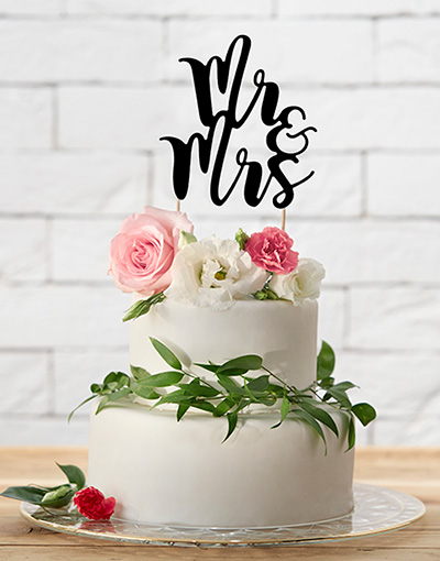 Mr & Mrs - Kaketopper 25 cm