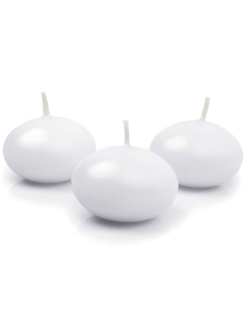 10 stk Hvite Flytende Stearinlys 5 cm