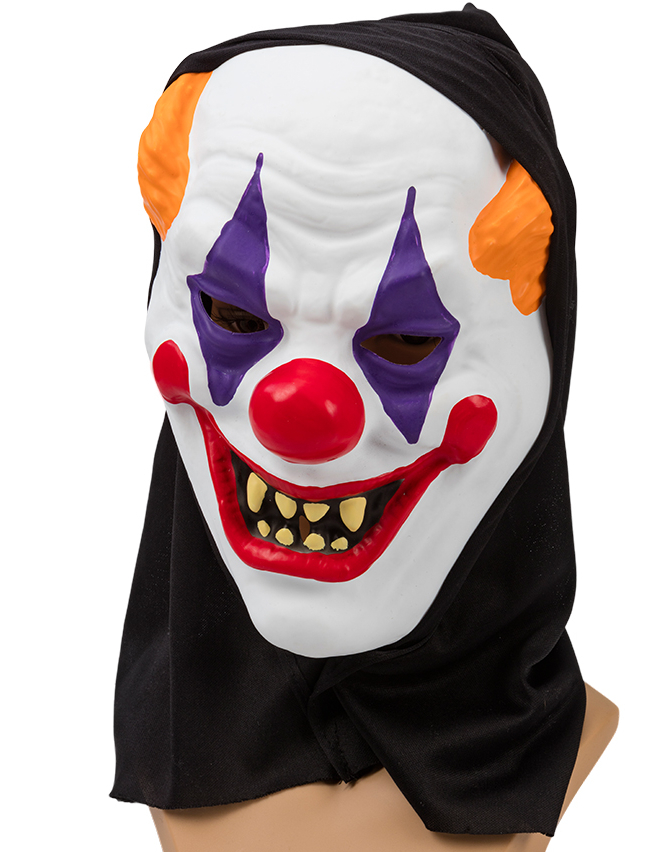 Skummel Hoffnarr Maske med Hette