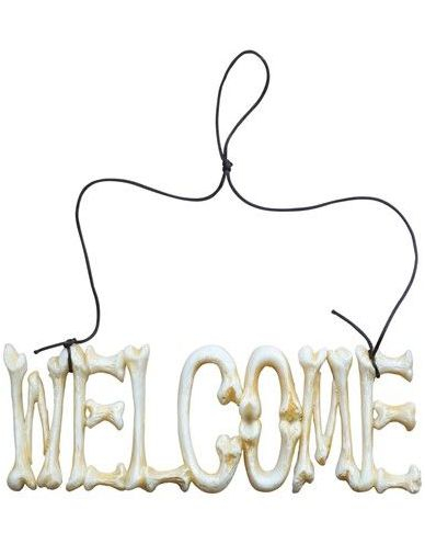 Bilde av Skjelett "welcome" Skilt 29x10,5 Cm