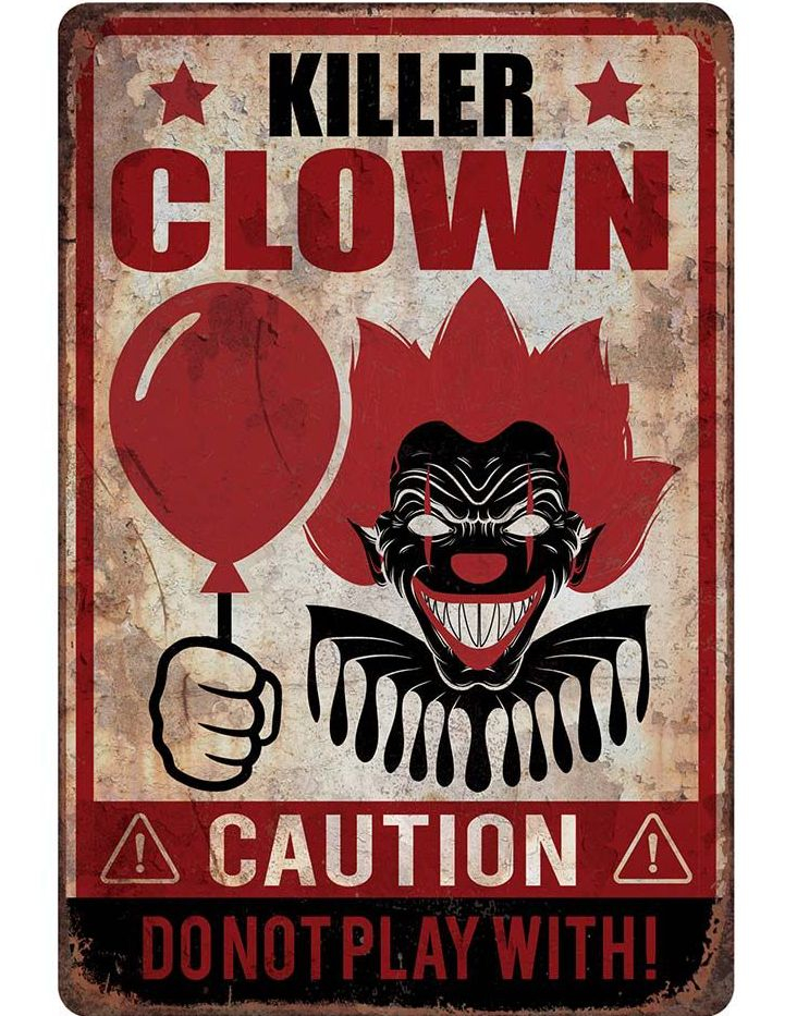 Killer Clown Plakat med Klovnemotiv 24x36 cm
