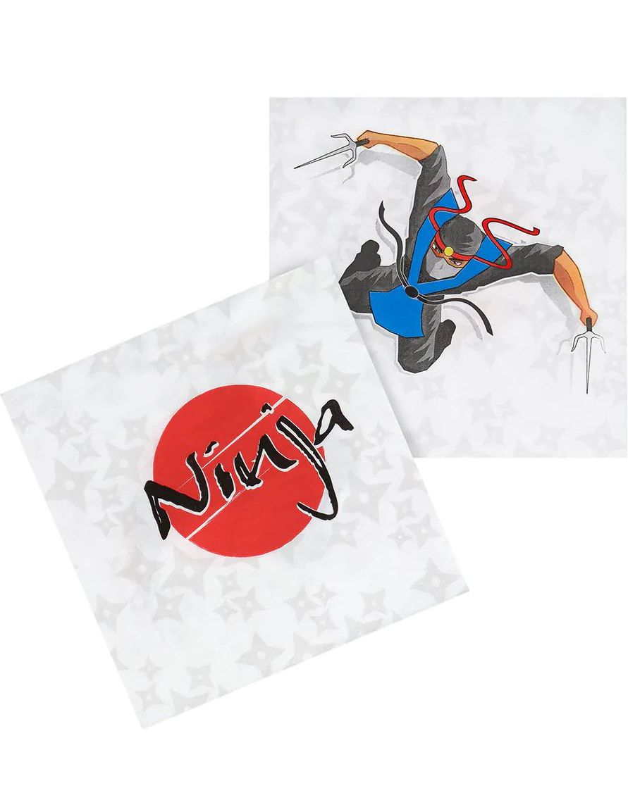 20 stk Servietter 33x33 cm - Ninjafest