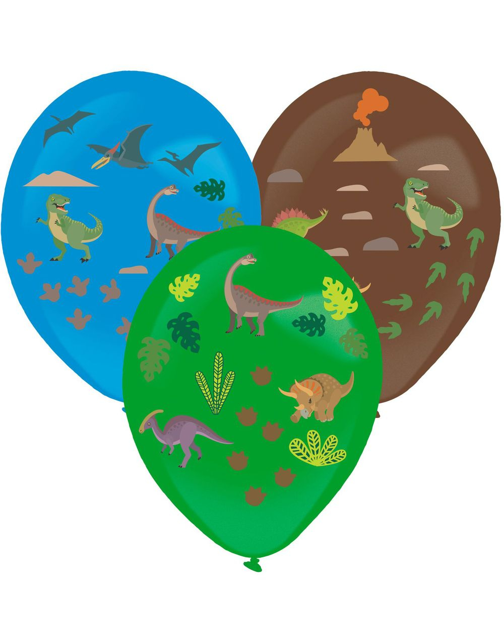 3 stk Ballonger med Dinosaur Klistremerker 35,5 cm
