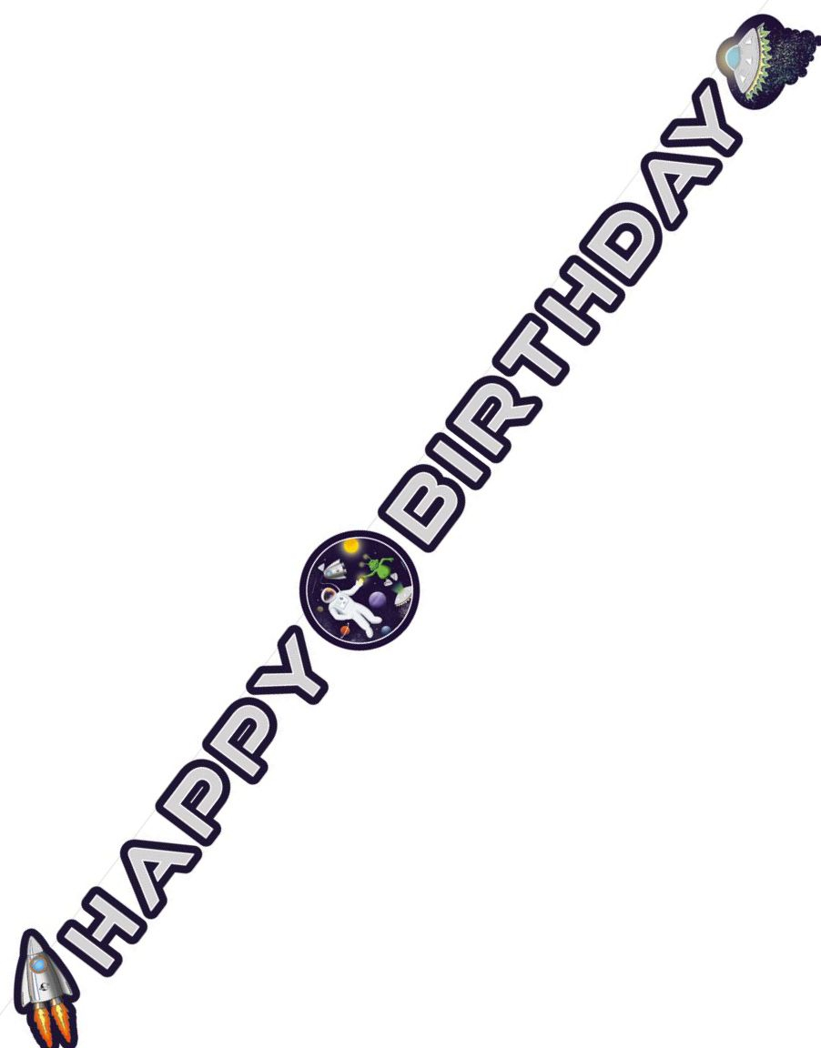 Bilde av Happy Birthday Banner 192 Cm - Space Party