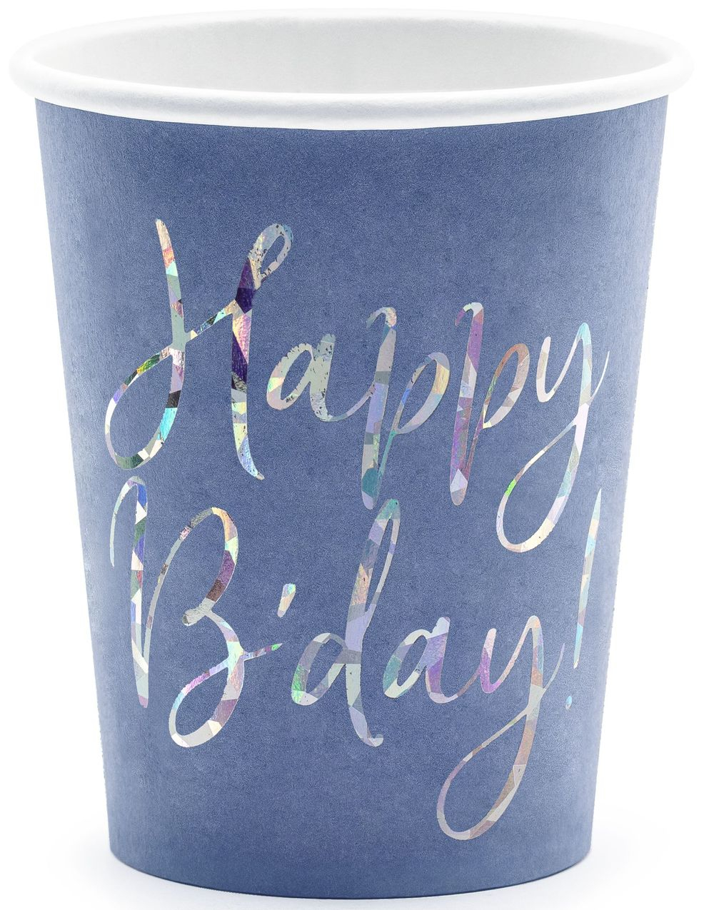 6 stk Blå Pappkrus 220 ml - Happy B'day