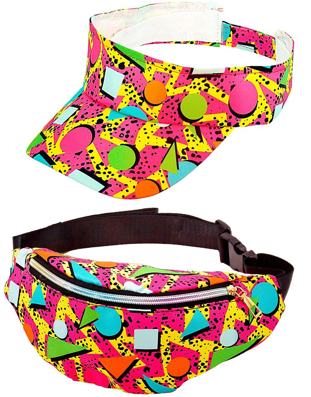 80s Funky Fashion - Sett med Rumpetaske og Skyggelue