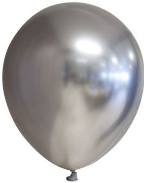 Bilde av 100 Stk 13 Cm Megapack - Sølvfargede Glossy Mirror Ballonger