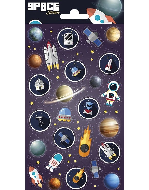 27 stk Verdensrommet Klistremerker