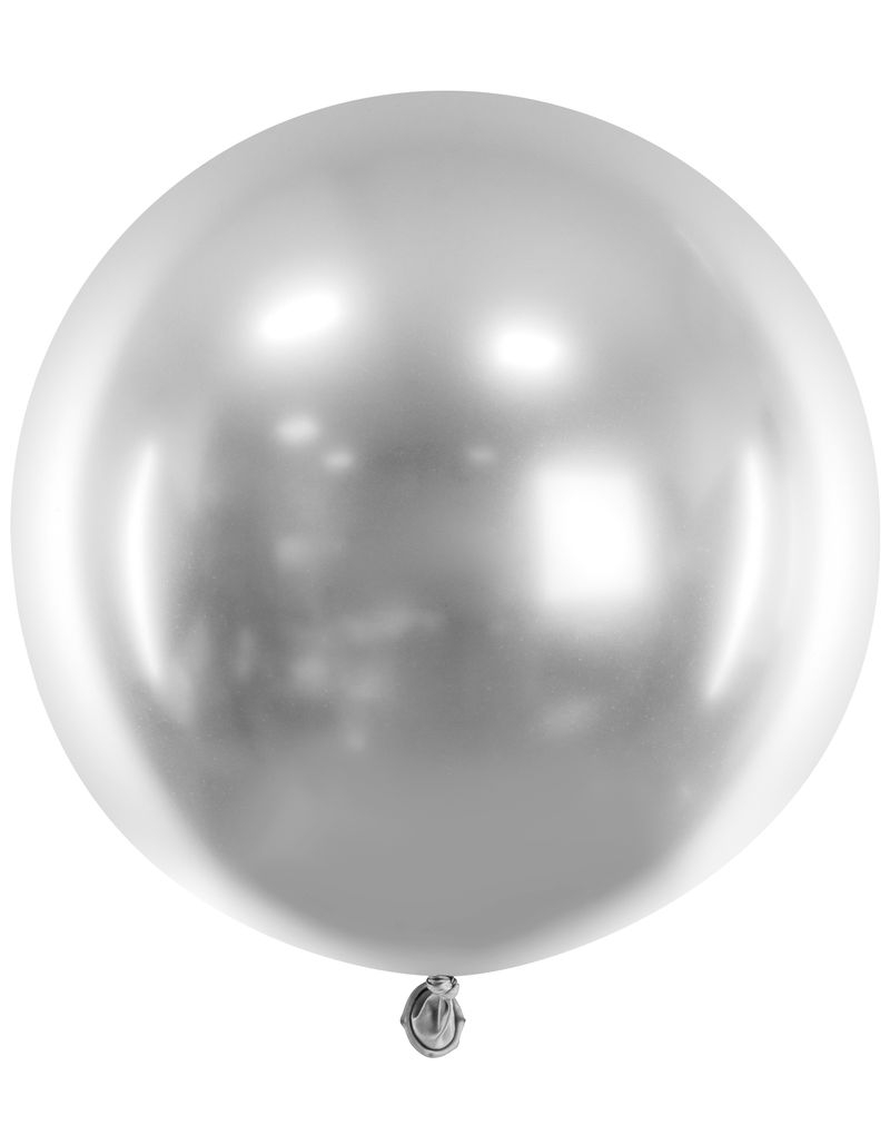 1 stk 60 cm - Rund Glossy Mirror Sølvfarget Ballong