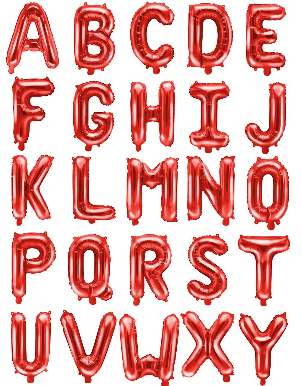 Røde Bokstavballonger A-Z - 35 cm