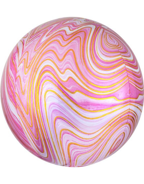 Rosa Marble Metallisk Orbz / Ballongboble 38 cm