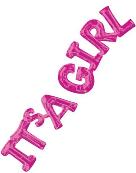 It's a Girl - Rosa Ballong-Banner 50x22cm/55x25 cm