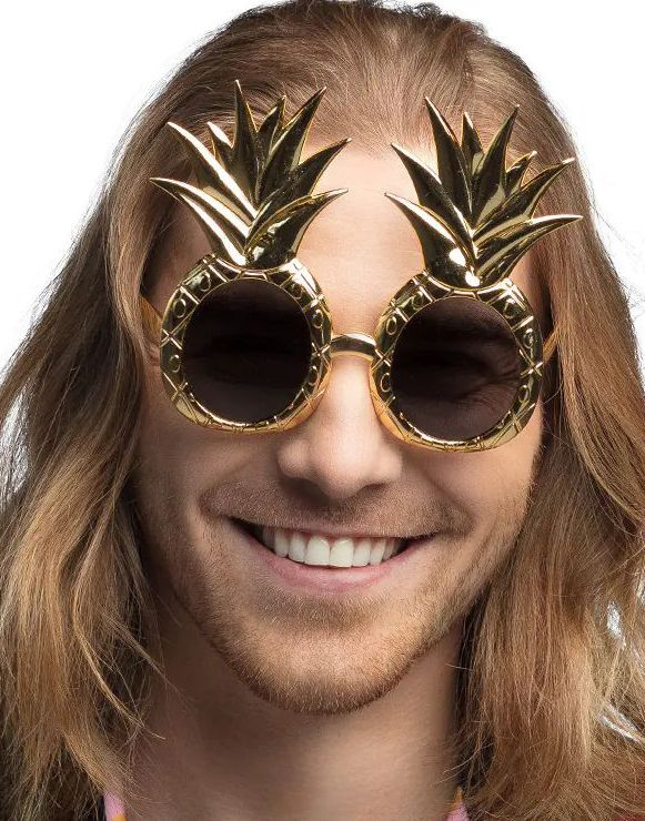 Gullfargede Ananas Kostymebriller