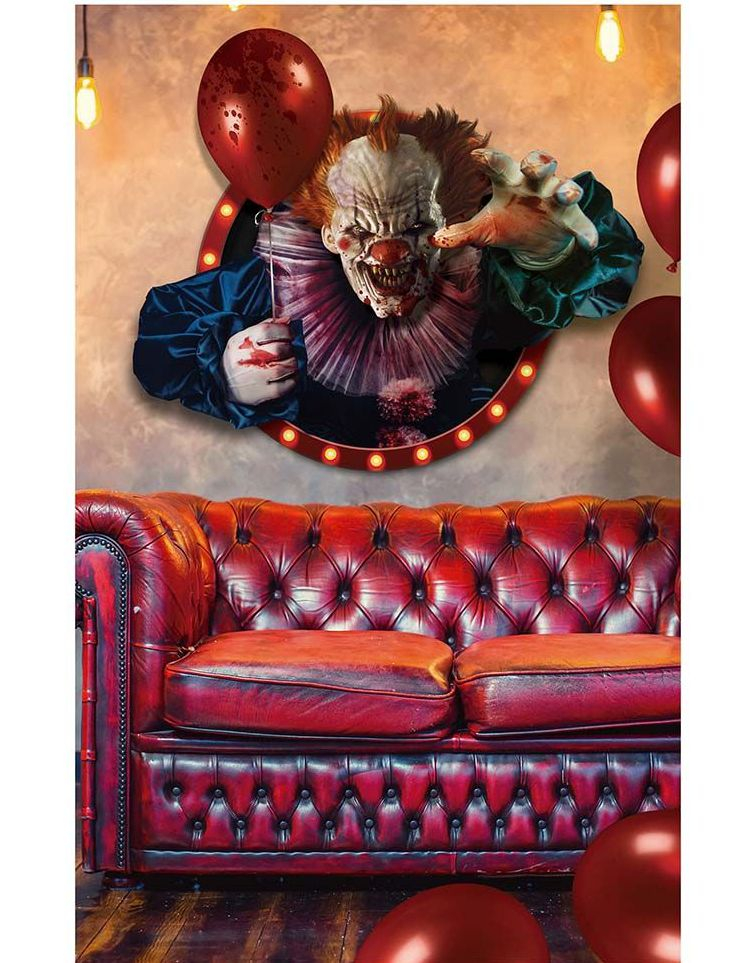 Horror Sirkus Klovn Veggdekorasjon 70x80 cm