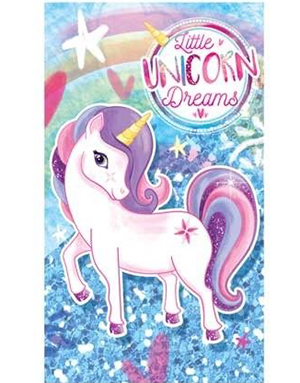 Blå Liten Tegne-/Notatbok med Enhjørning-Motiv 9x5 cm