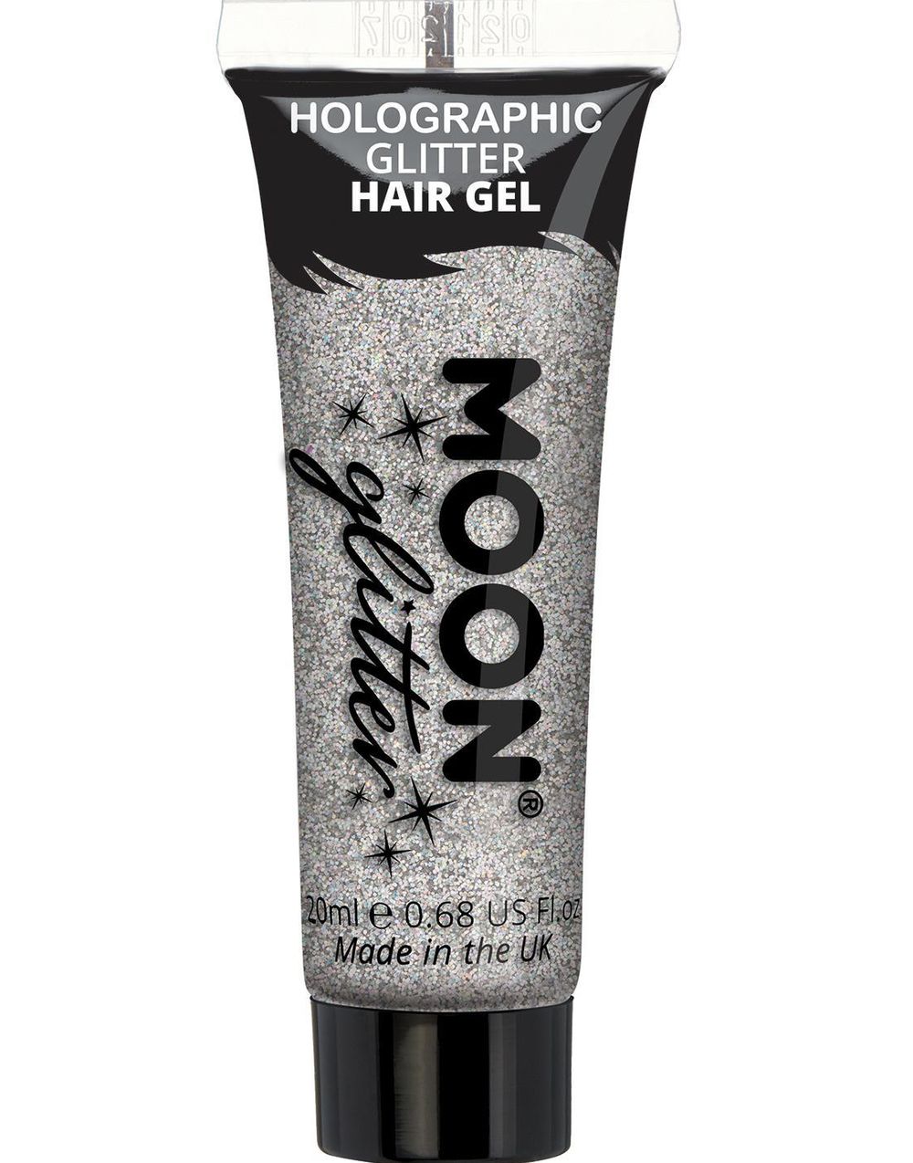 Sølvfarget Holografisk Glitter Hårgele 20 ml