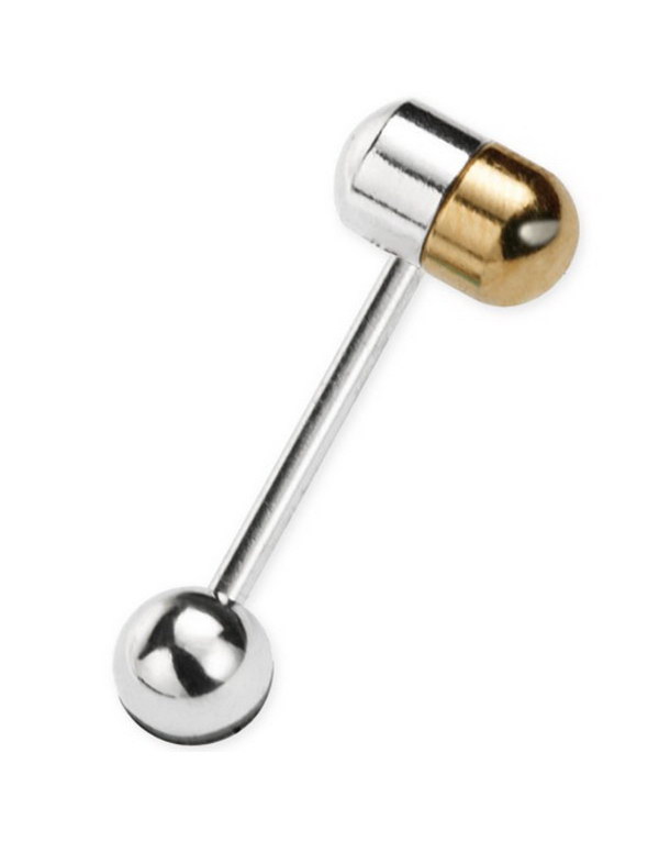 Pill Gold/Silver - Tungepiercing