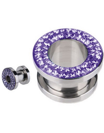 Piercing Tunnel med Lilla Stener