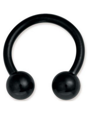 Rund Svart Øyenbrynspiercing med Runde Kuler