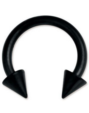 Rund Svart Øyenbrynspiercing med Spike Kuler