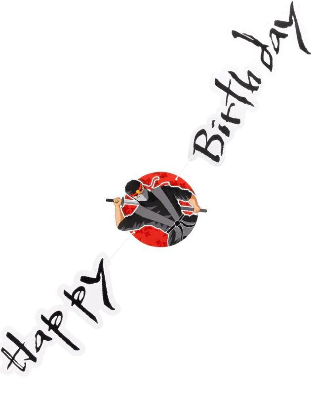 Happy Birthday Ninja Banner 120 cm - Ninjafest