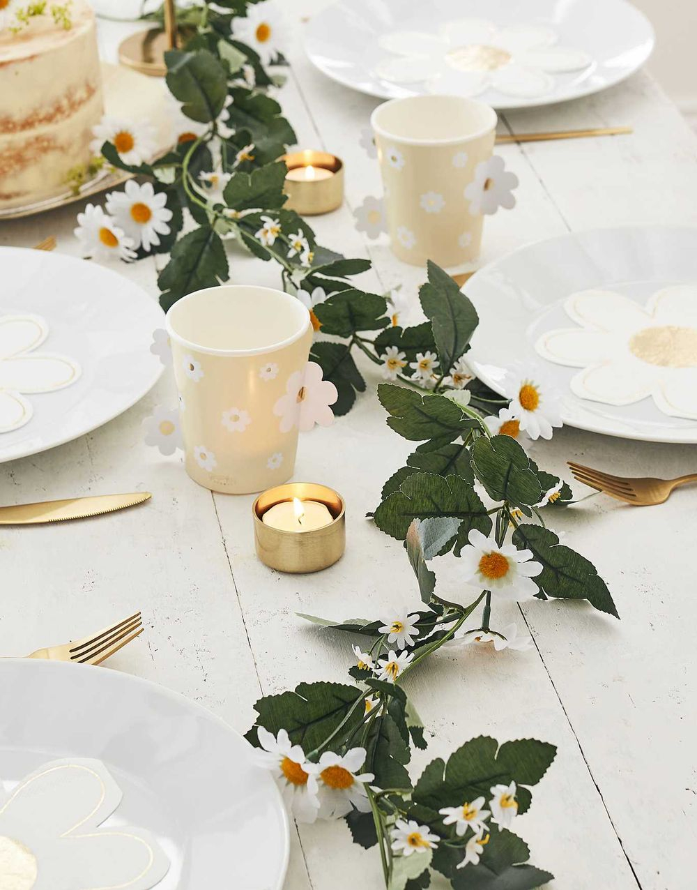 1,8 Meter Blomsterranke med Hvite Blomster