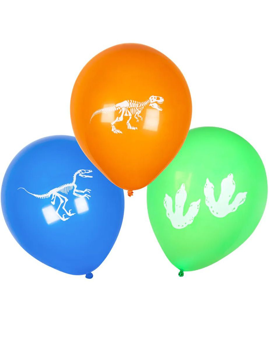 6 stk 25 cm Fossile Dinosaurer Latexballonger