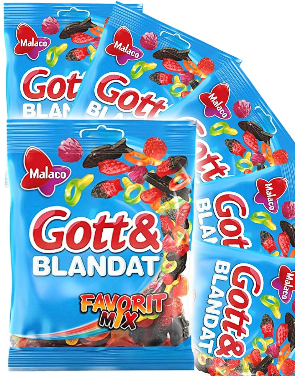 36 stk Godt og Blandet Favorittmix - Blanding av Vingummi og Lakris - Hel Eske 5,04 kg